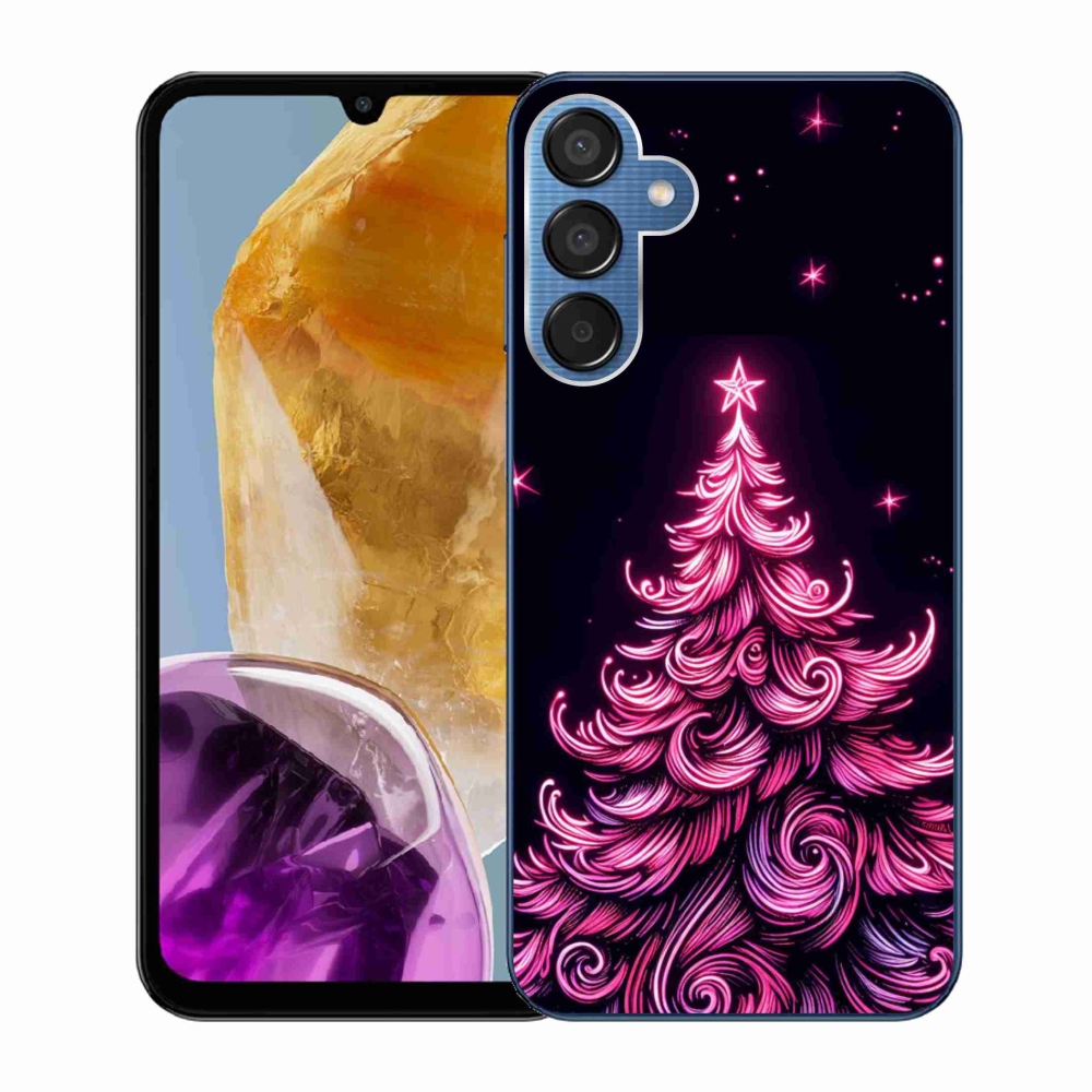Gelový kryt mmCase na Samsung Galaxy M15 5G - neonový vánoční stromek 2