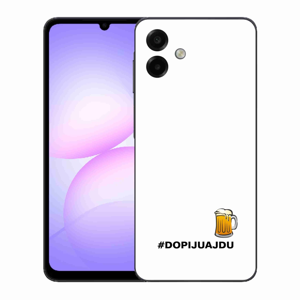 Gelový kryt mmCase na Samsung Galaxy A07 4G - pivní motiv 1 bílé pozadí
