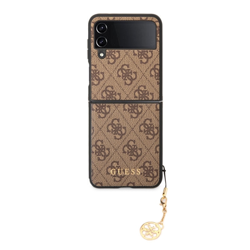 Guess 4G Charms Zadní Kryt pro Samsung Galaxy Z Flip 4 Brown
