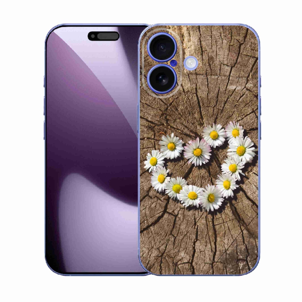 Gelový kryt mmCase na iPhone 17 - srdce z kopretin