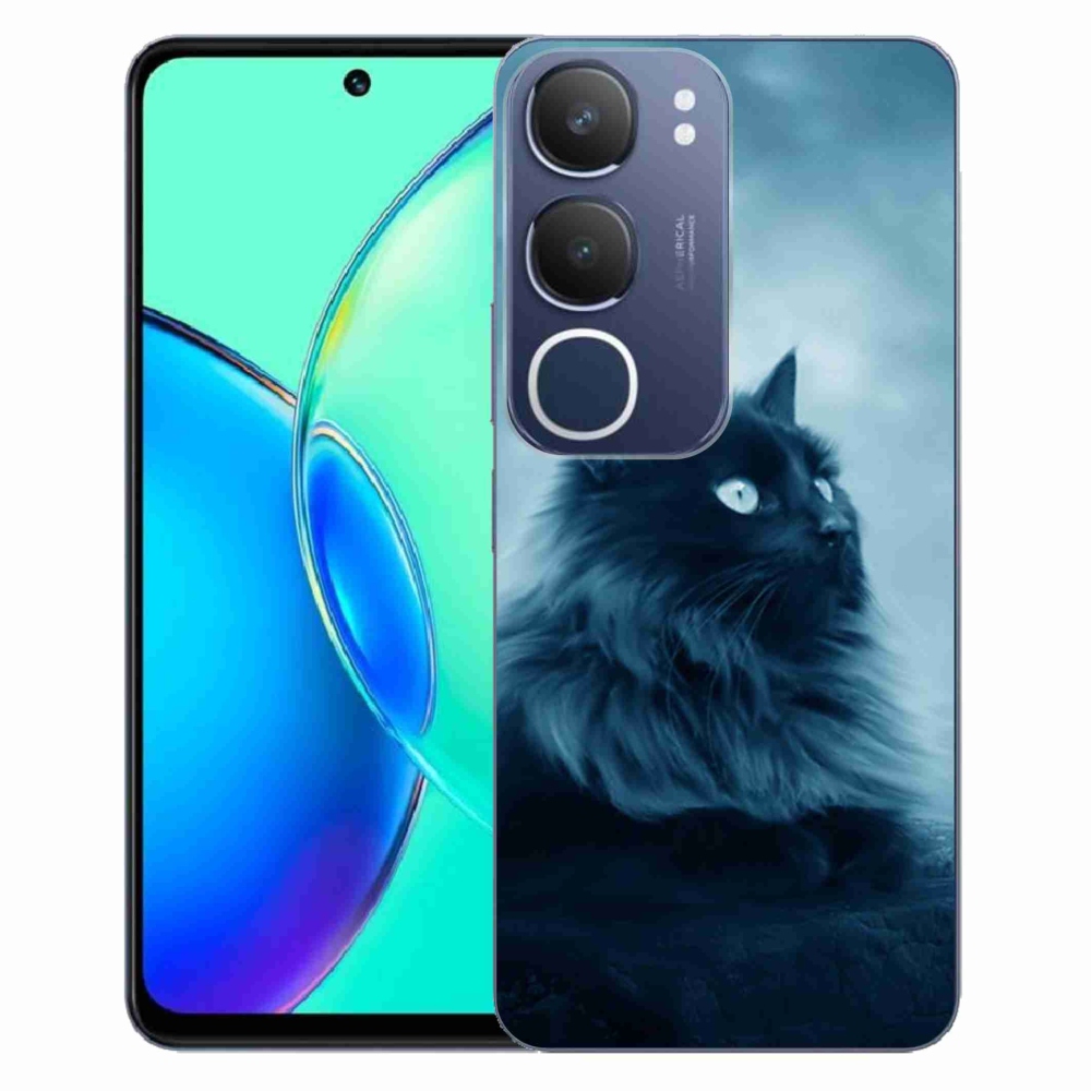 Gelový kryt mmCase na Vivo Y19s - černá kočka 1