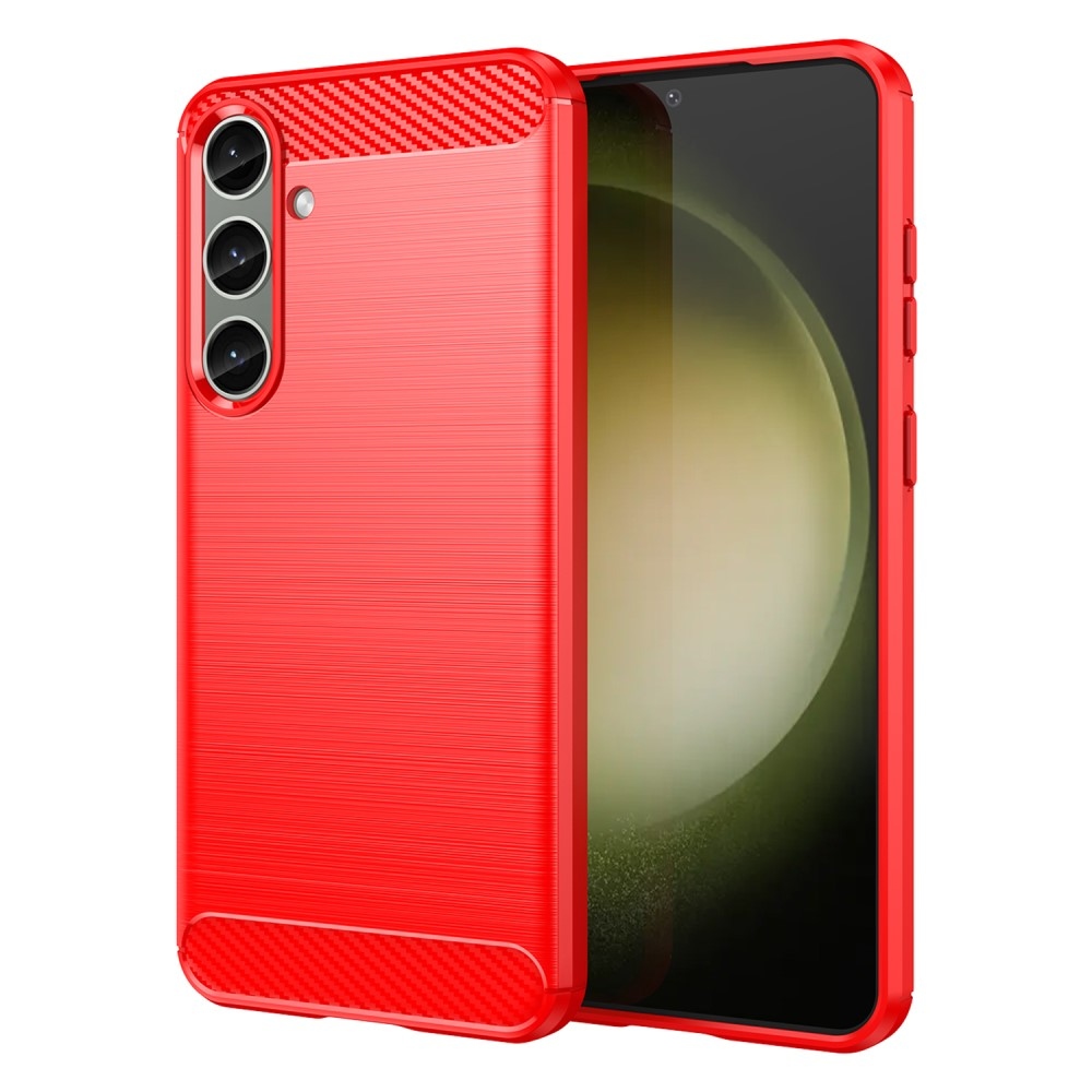 Carbon odolný gelový obal na Samsung Galaxy S24+/S25+ - červený