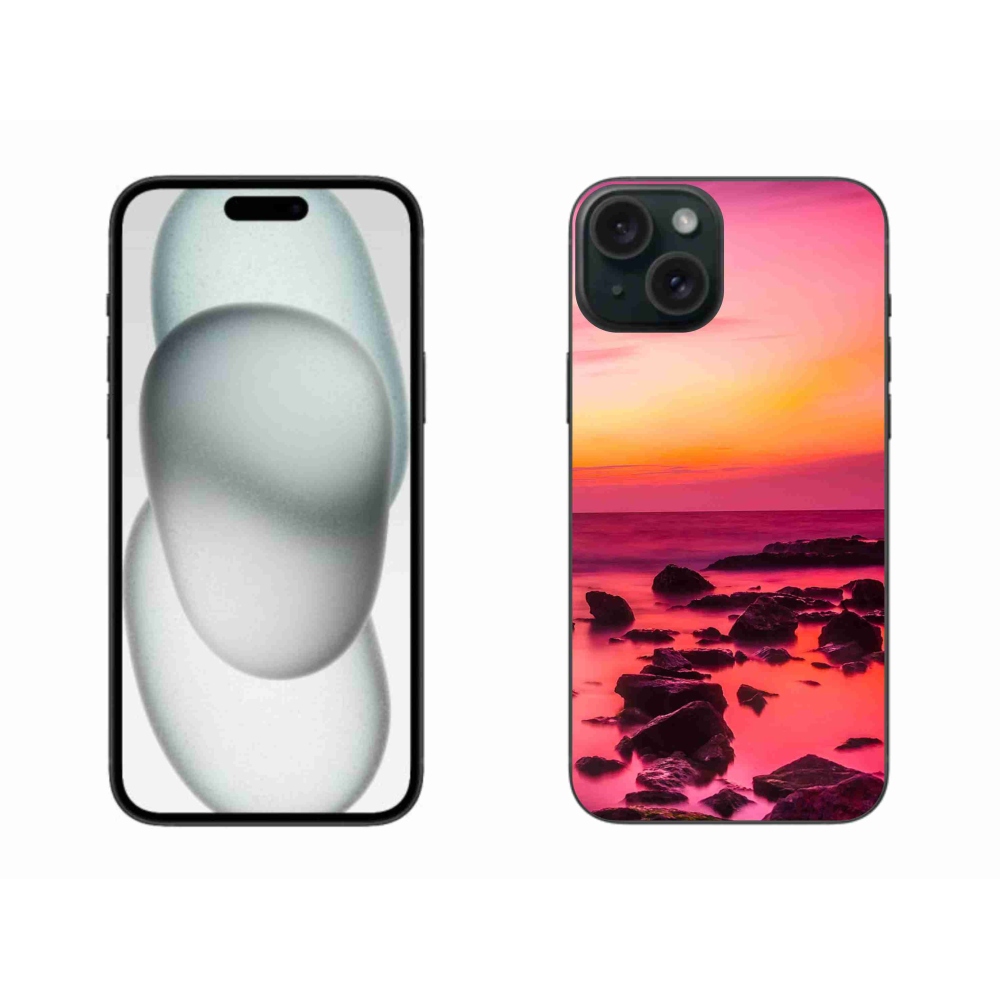 Gelový kryt mmCase na iPhone 15 Plus - moře a záře