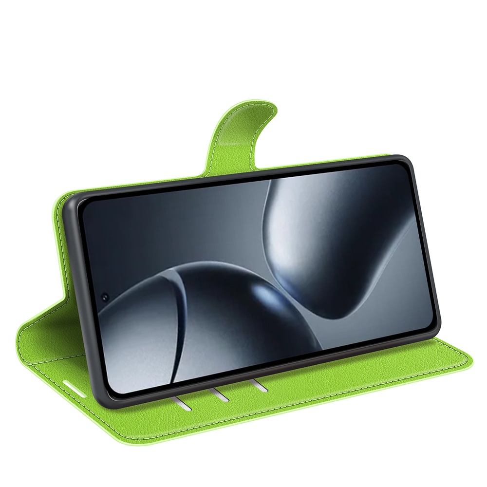 Litchi knížkové pouzdro na Xiaomi 15T - zelené