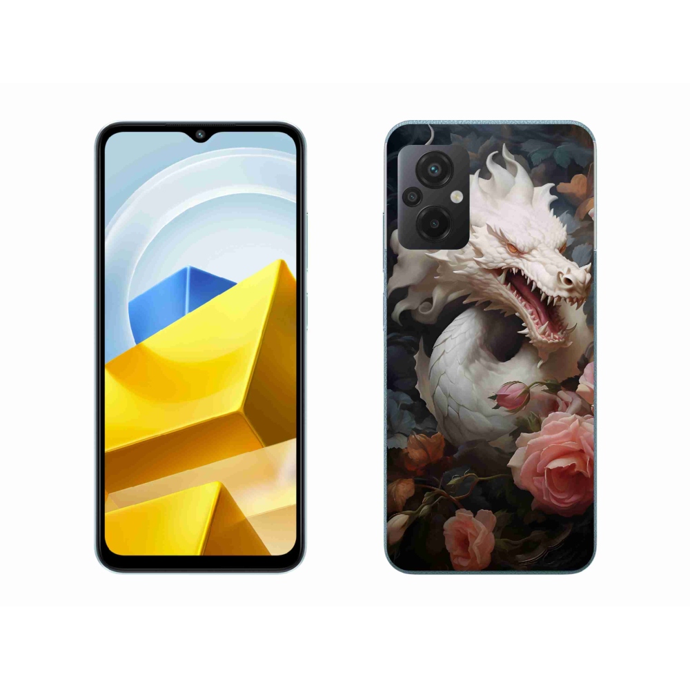 Gelový kryt mmCase na Xiaomi Poco M5 4G - bílý drak