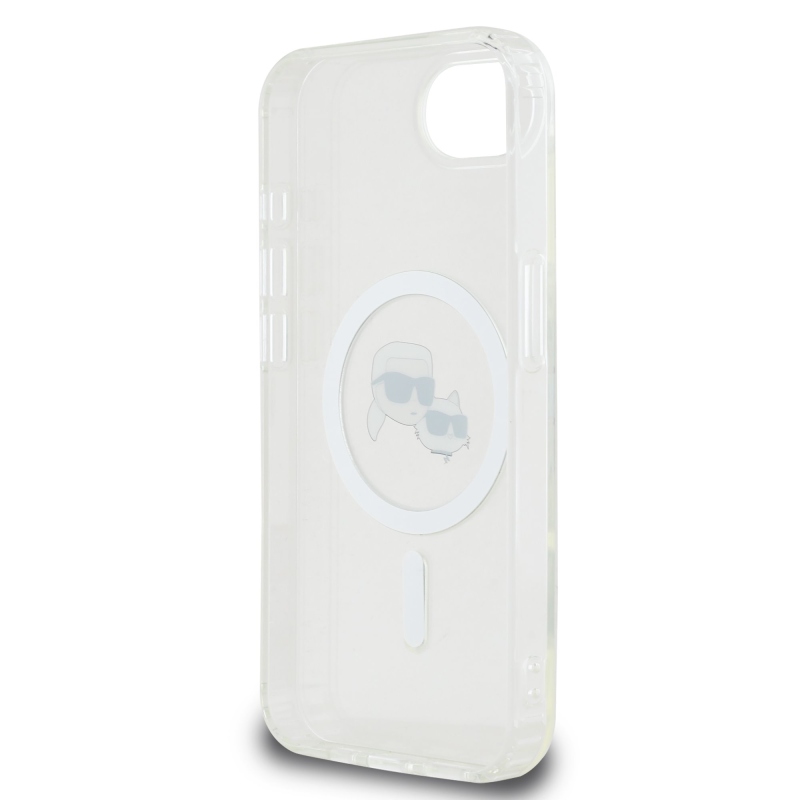 Karl Lagerfeld IML K&CH Heads Metal Frame MagSafe Zadní Kryt pro iPhone 16e Transparent