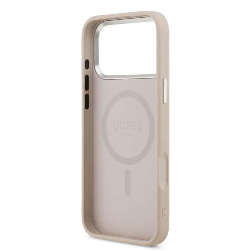 Guess PU Saffiano MagSafe Zadní Kryt pro iPhone 17 Pro Pink