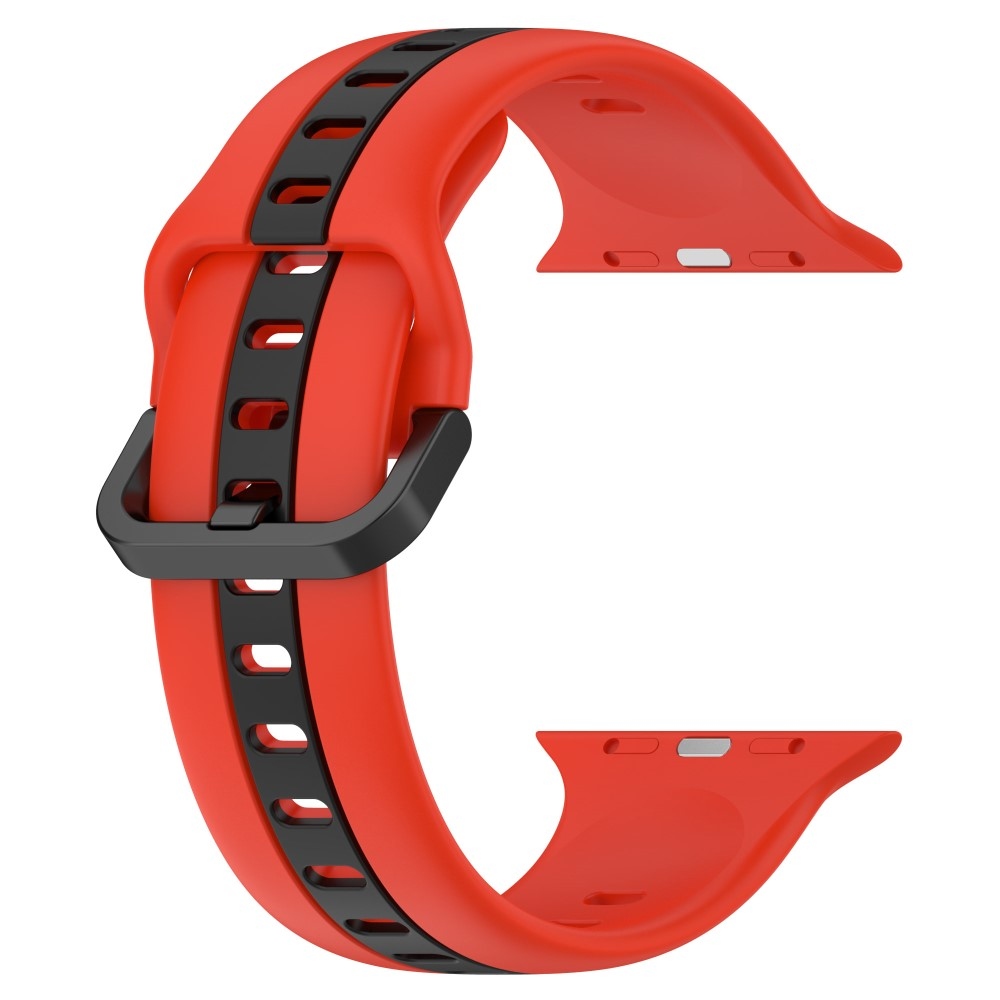 Strap silikonový řemínek na Apple Watch Ultra/Ultra 2 49mm/SE/SE 2022/2023 44mm/9/8/7 45mm/6/5/4 44mm/3/2/1 42 mm - červený/černý