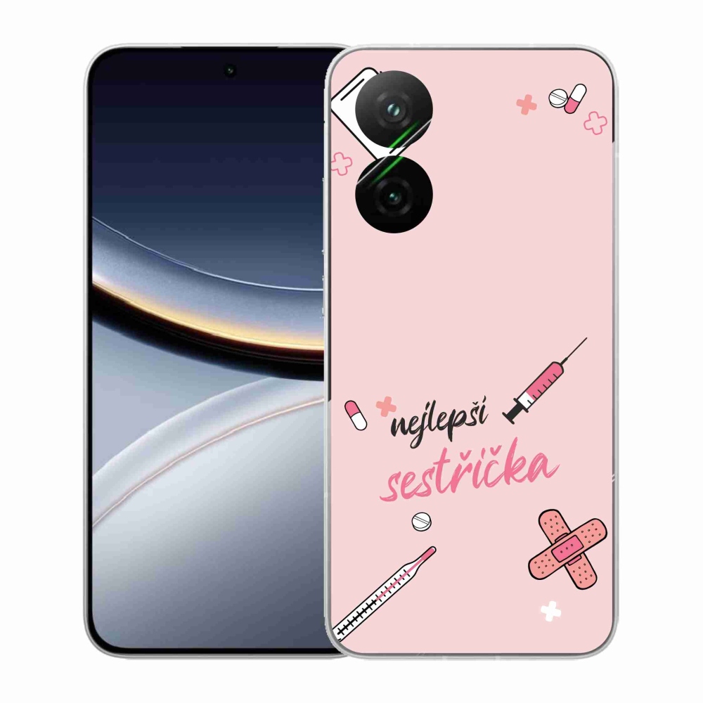 Gelový kryt mmCase na Xiaomi Poco F7 5G - nejlepší sestřička růžové pozadí