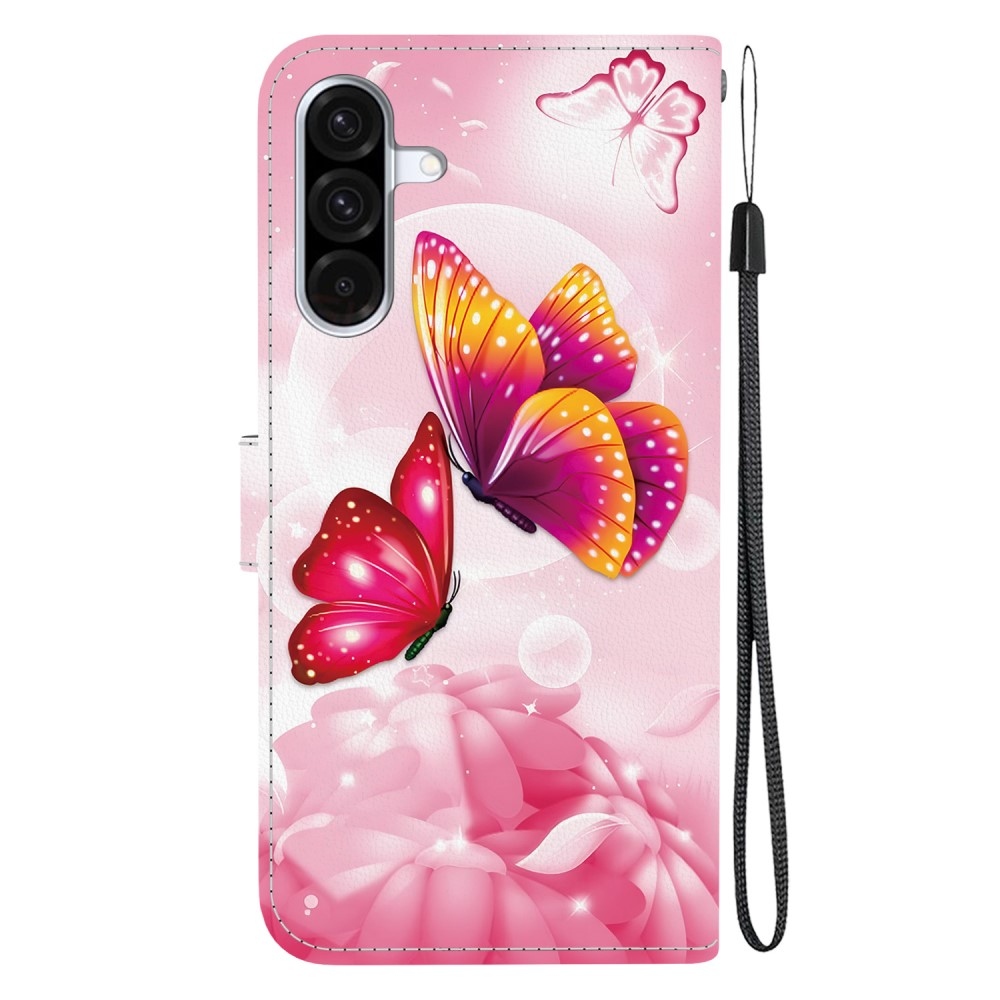 Versatile knížkové pouzdro na Samsung Galaxy A36 5G/A56 5G - růžoví motýli