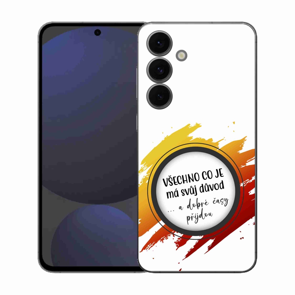 Gelový kryt mmCase na Samsung Galaxy S25 FE - citát 3 bílé pozadí