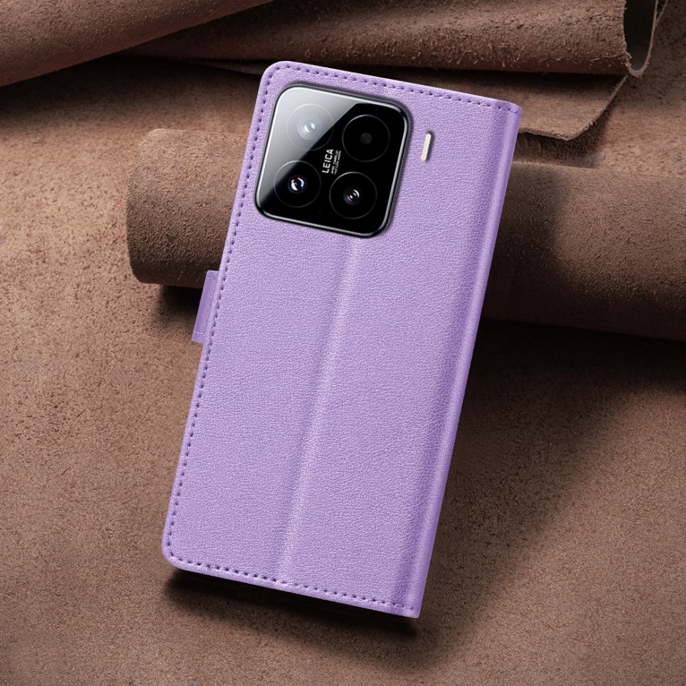 BINFEN knížkové pouzdro na Xiaomi 15 - fialové