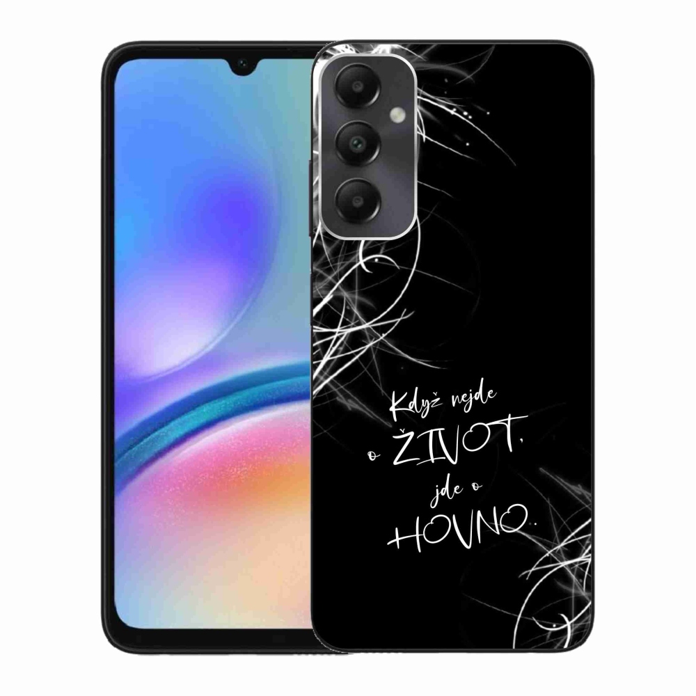 Gelový kryt mmCase na Samsung Galaxy A05s - vtipný text 16 černé pozadí