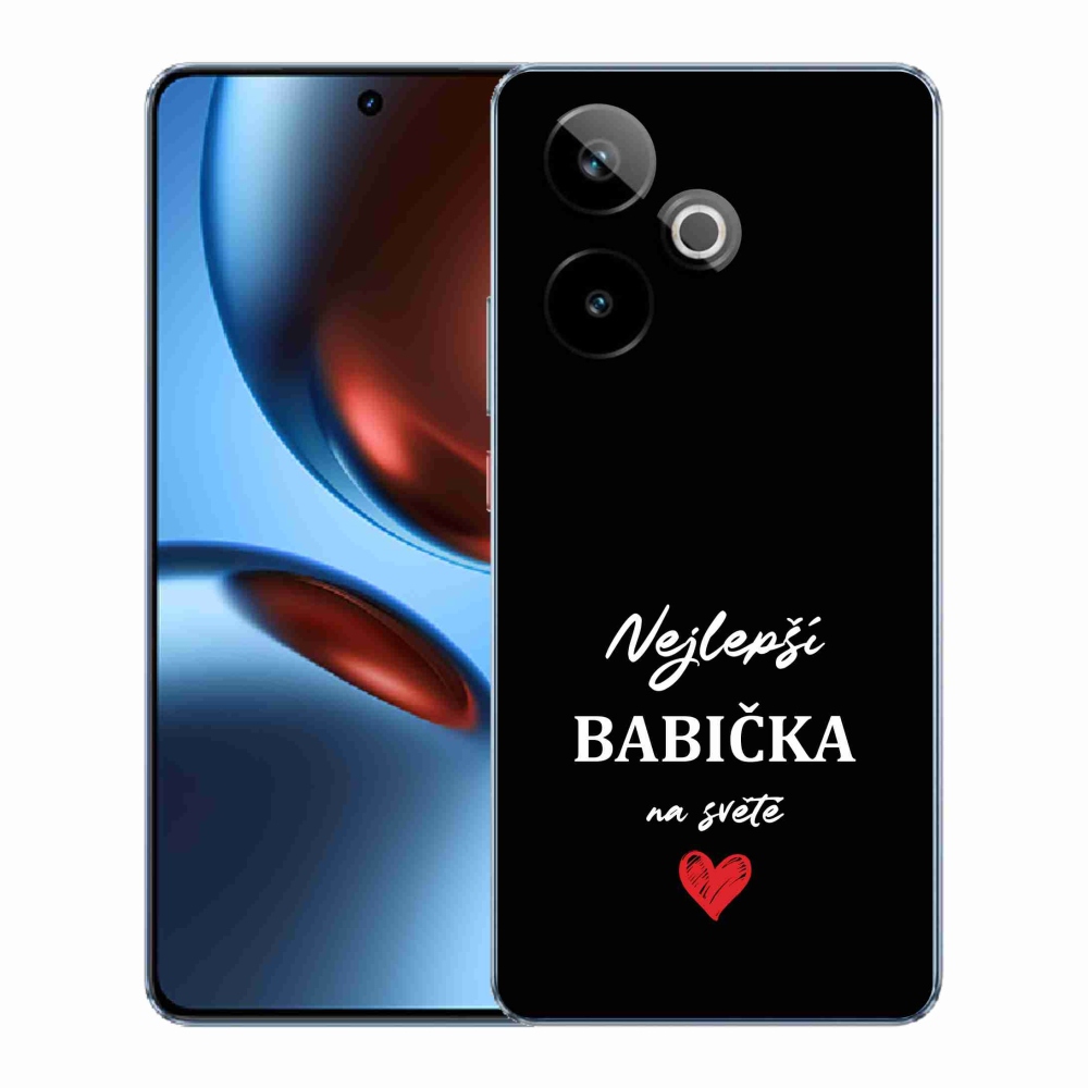 Gelový kryt mmCase na Realme GT 7 5G/GT 7T 5G - nejlepší babička 1 černé pozadí