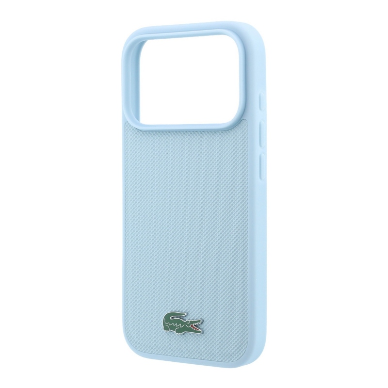 Lacoste PVC Iconic Petit Pique Metal Logo MagSafe Zadní Kryt pro iPhone 18 Pro Max Blue