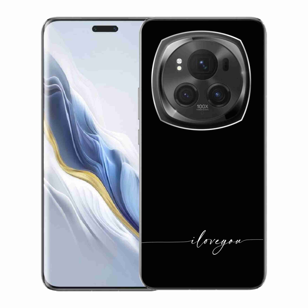 Gelový kryt mmCase na Honor Magic 6 Pro 5G - I love you černé pozadí