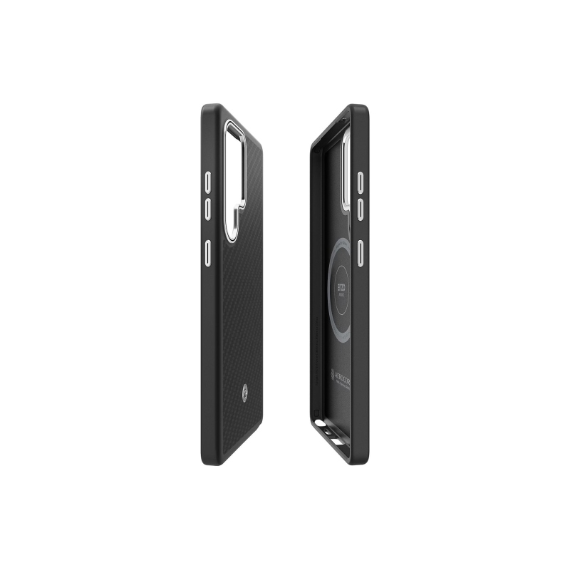GP-FPS938PGA Samsung by Spigen Enzo Aramid Magnetický Kryt pro Galaxy S25 Ultra Black Silver