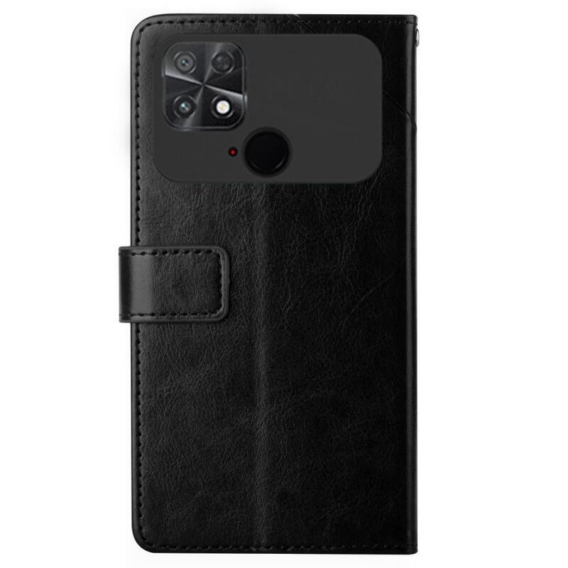 Y-Line PU kožené peněženkové pouzdro na mobil Xiaomi Poco C40 - černé