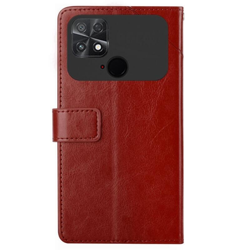 Y-Line PU kožené peněženkové pouzdro na mobil Xiaomi Poco C40 - hnědé