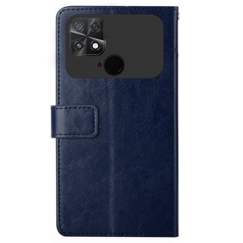 Y-Line PU kožené peněženkové pouzdro na mobil Xiaomi Poco C40 - modré