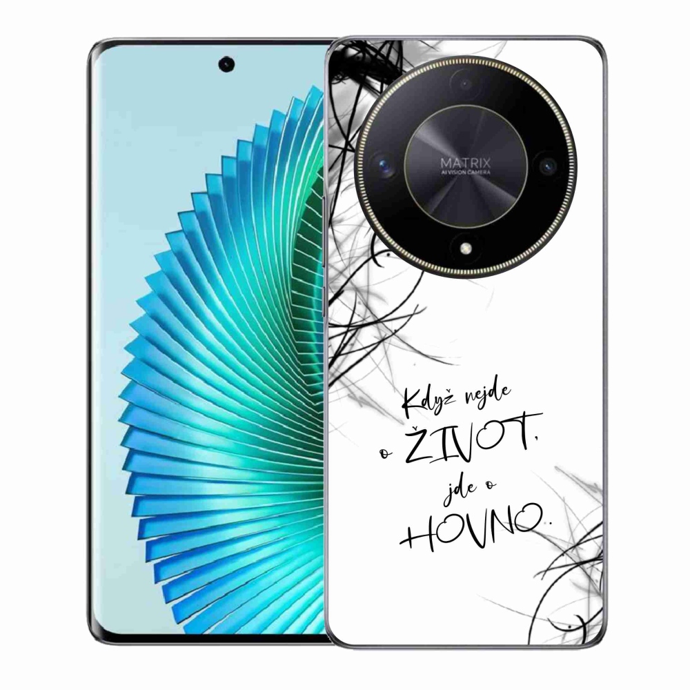 Gelový kryt mmCase na Honor Magic 6 Lite 5G - vtipný text 16 bílé pozadí