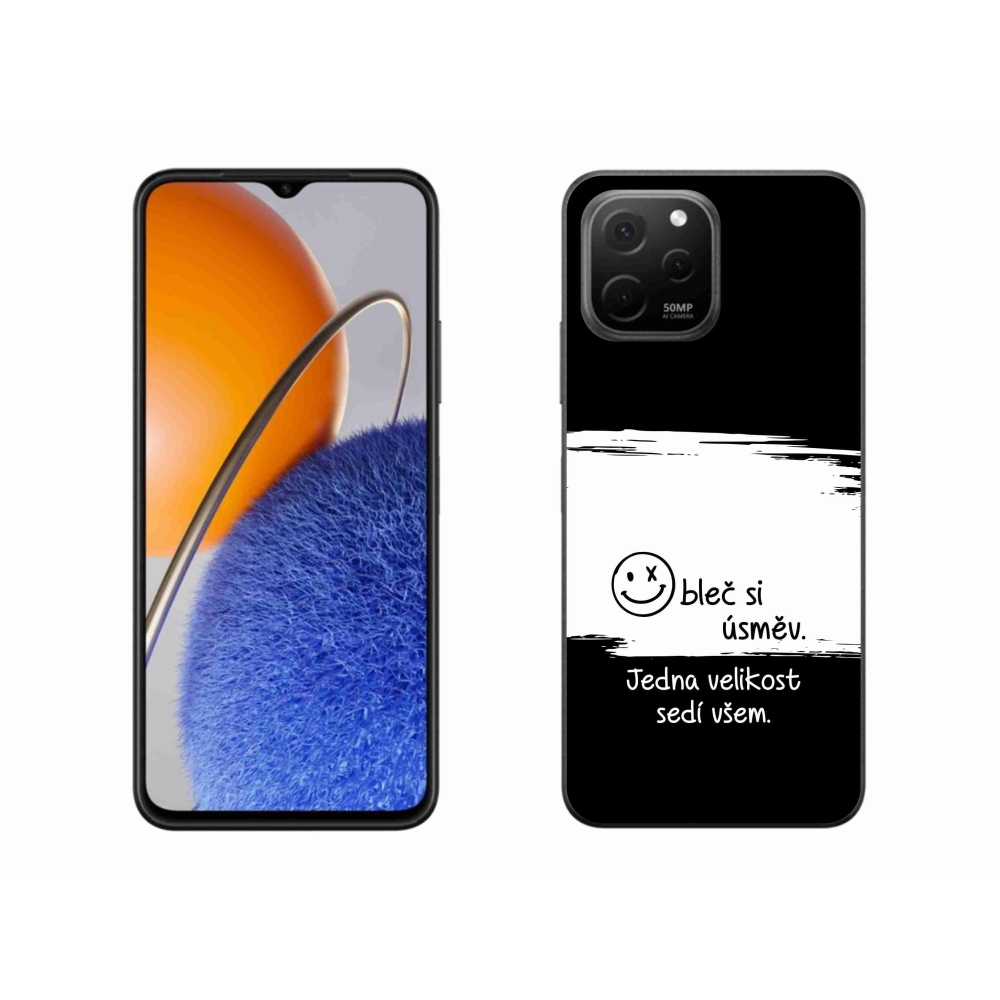 Gelový kryt mmCase na Huawei Nova Y61 - vtipný text 8 bíločerné pozadí