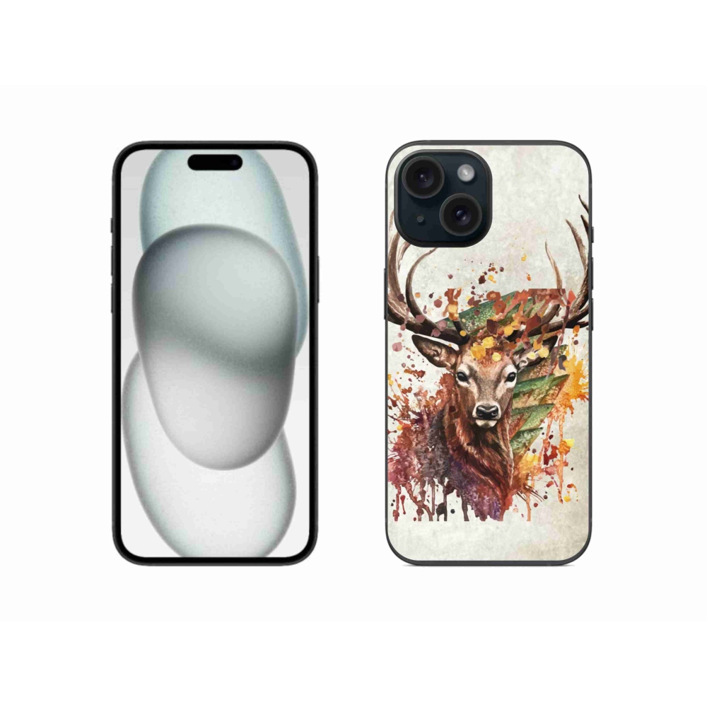 Gelový obal mmCase na iPhone 15 - jelen 1