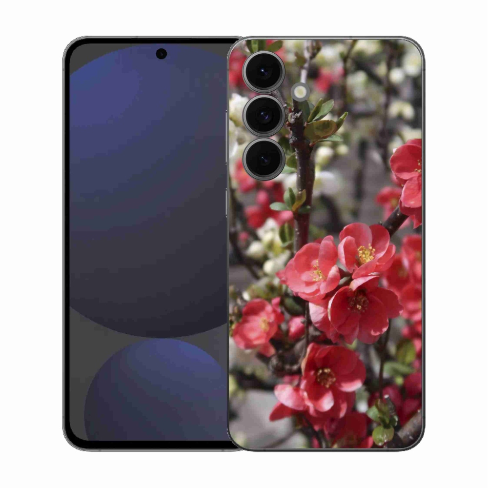 Gelový kryt mmCase na Samsung Galaxy S25 FE - červené květy
