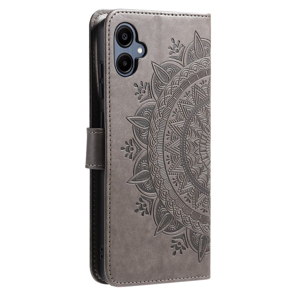 Mandala knížkové pouzdro na Samsung Galaxy A06 4G - šedé