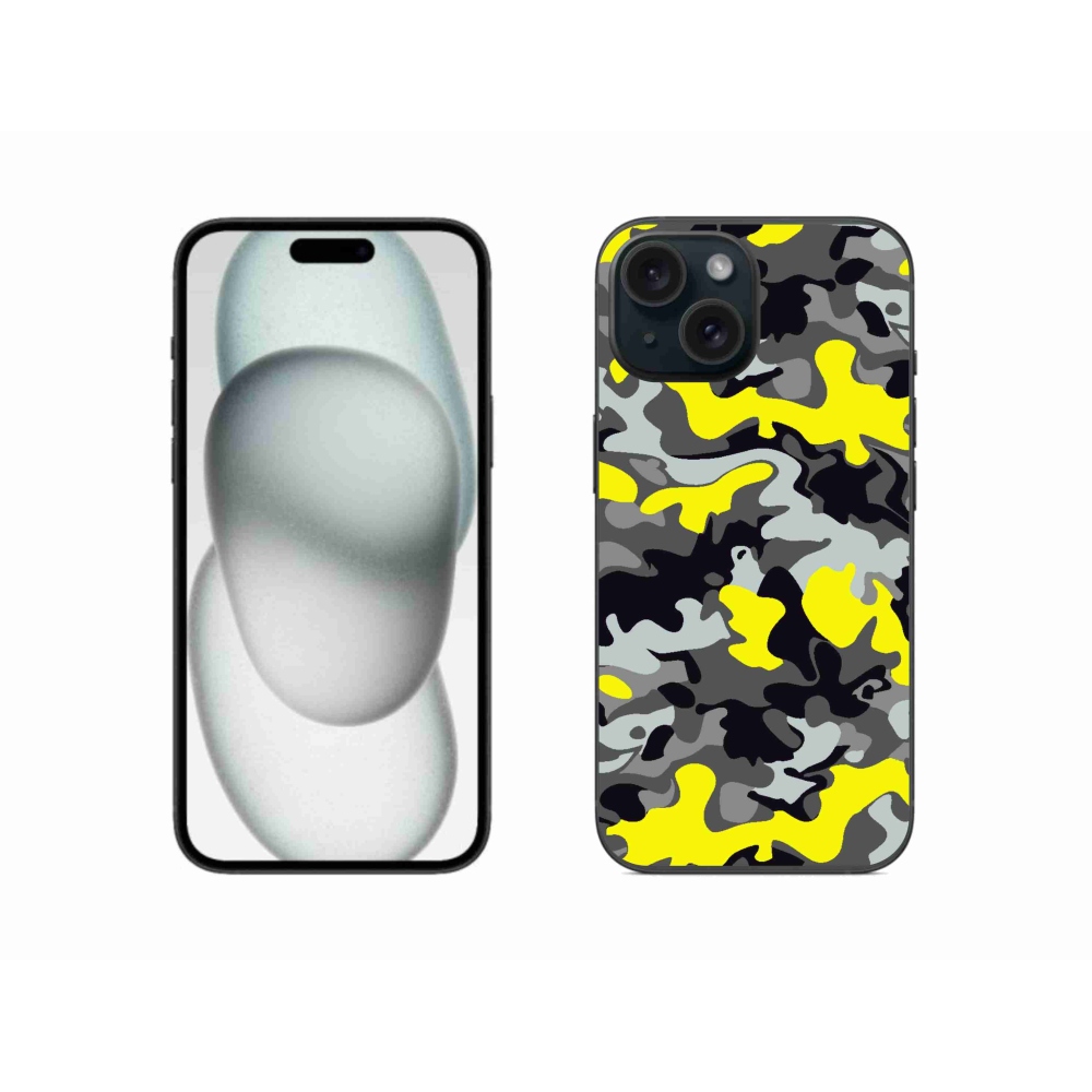 Gelový kryt mmCase na iPhone 15 - maskáčový vzor 6