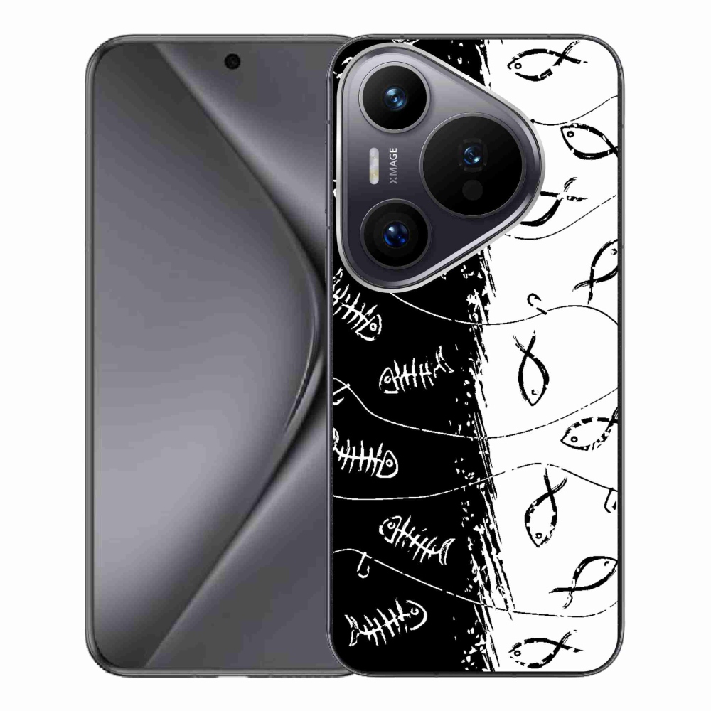 Gelový kryt mmCase na Huawei Pura 70 Pro - kostry a rybky