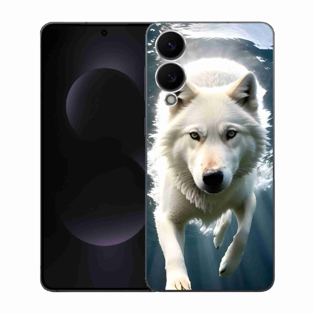 Gelový kryt mmCase na Samsung Galaxy S25 Edge - bílý vlk