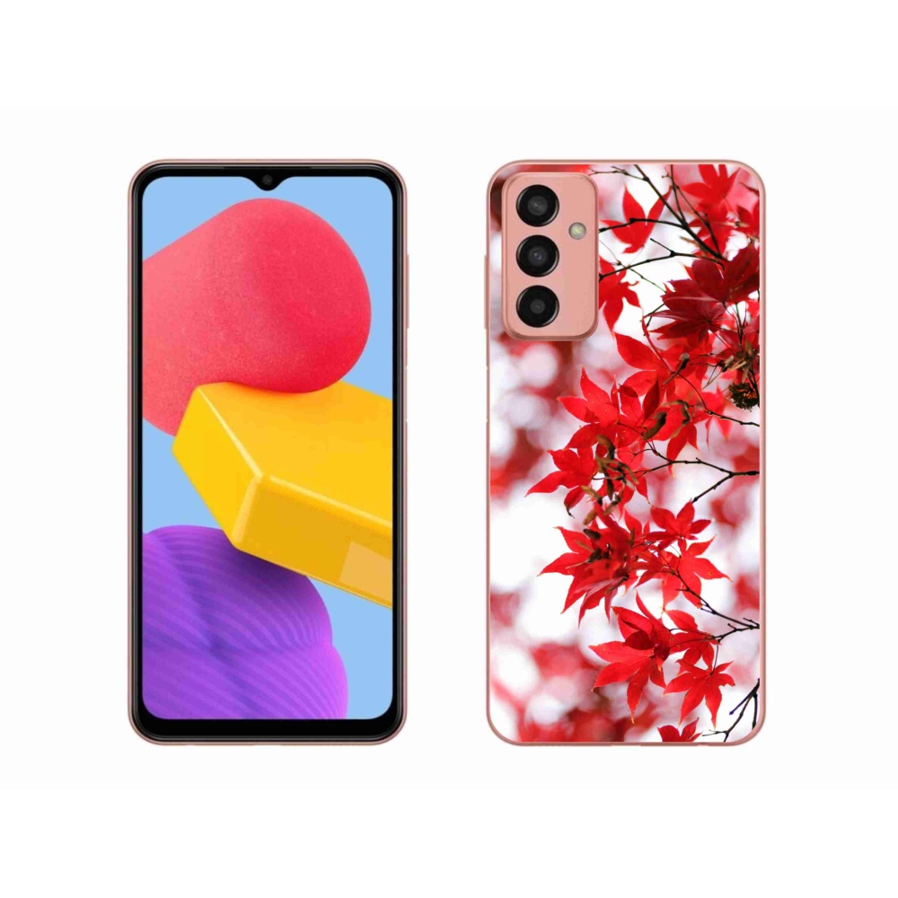 Gelový kryt mmCase na Samsung Galaxy M13 - červené listy
