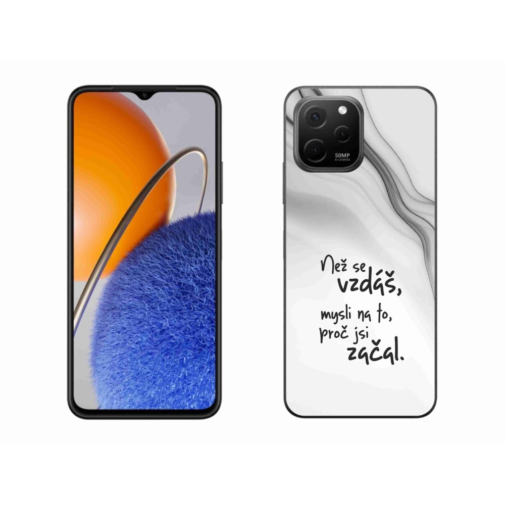 Gelový kryt mmCase na Huawei Nova Y61 - citát 2 bílé pozadí