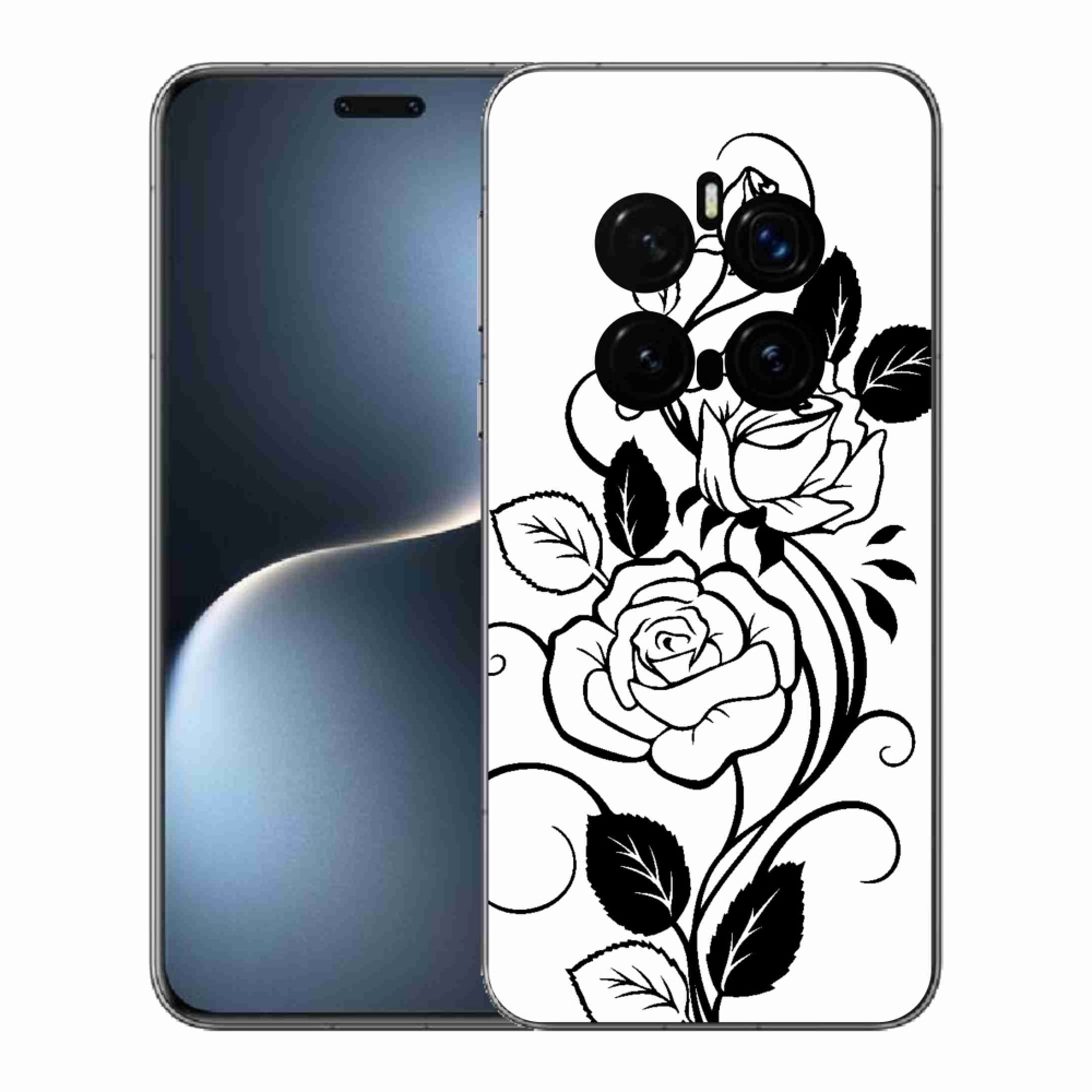 Gelový kryt mmCase na Honor Magic 7 Pro 5G - černobílá růže
