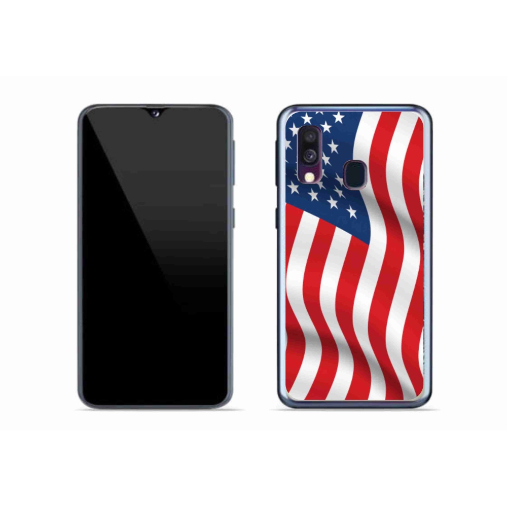 Gelový kryt mmCase na mobil Samsung Galaxy A40 - USA vlajka