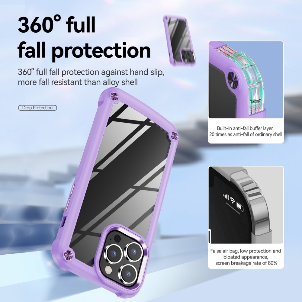 Gelový obal s pevnými zády na iPhone 15 Pro Max - fialový