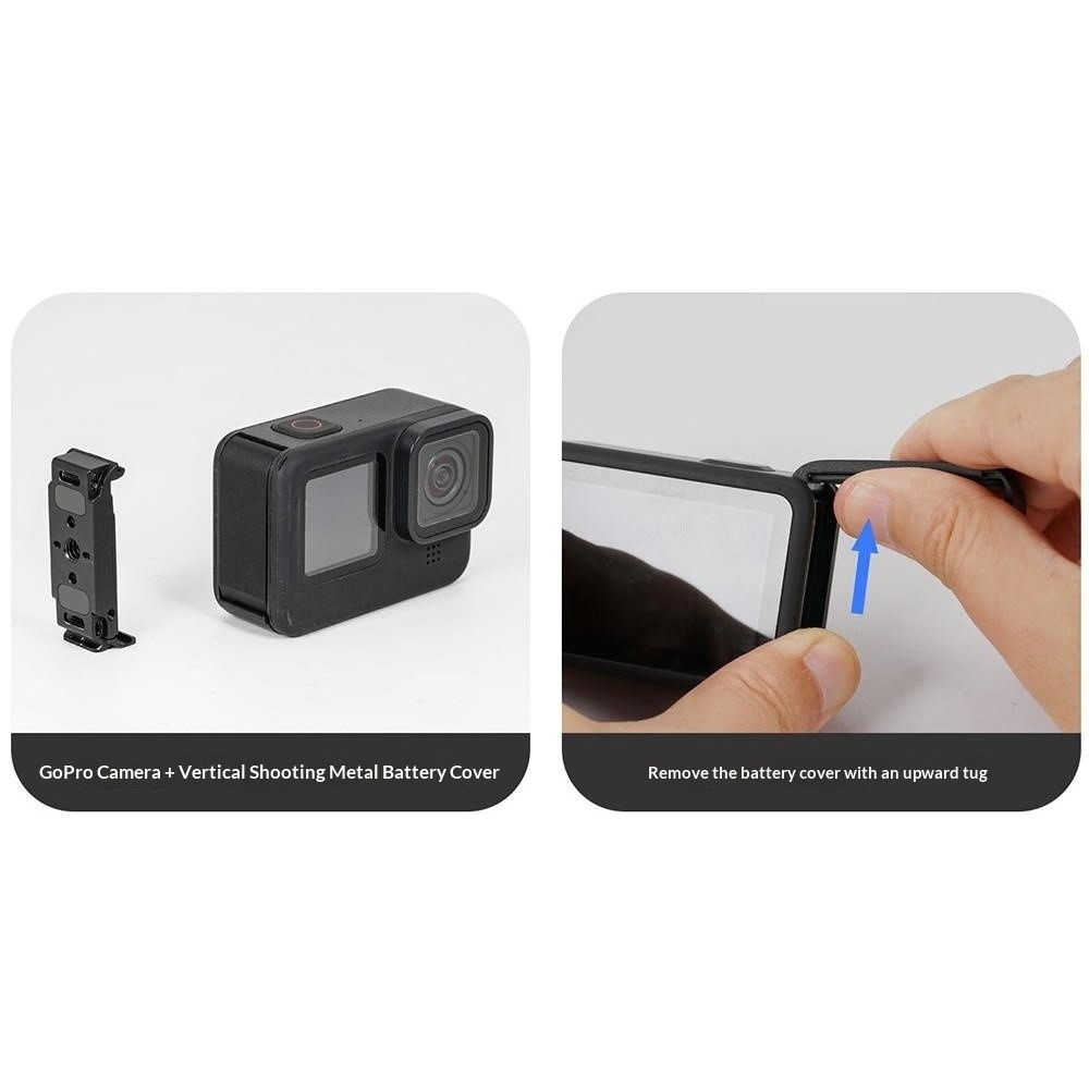 BGNING magnetická krytka baterie pro GoPro HERO13, 12, 11 a 10 pro vertikální natáčení
