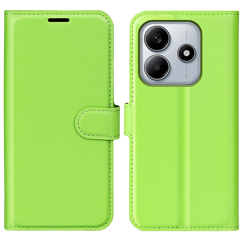 Litchi knížkové pouzdro na Xiaomi Redmi Note 14 5G - zelené