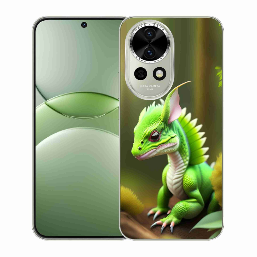 Gelový kryt mmCase na Huawei Nova 13 5G - zelený dráček