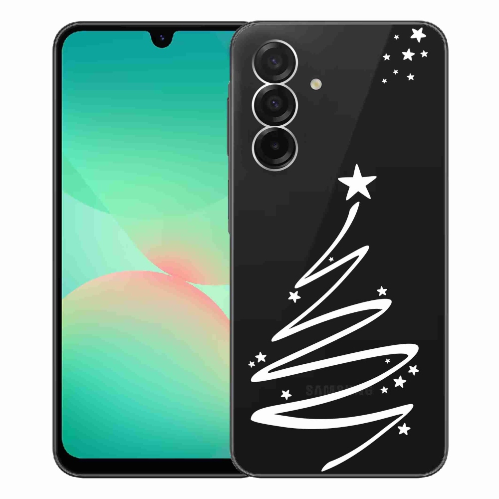 Gelový kryt mmCase na Samsung Galaxy A26 5G - bílý stromeček na průhledném pozadí