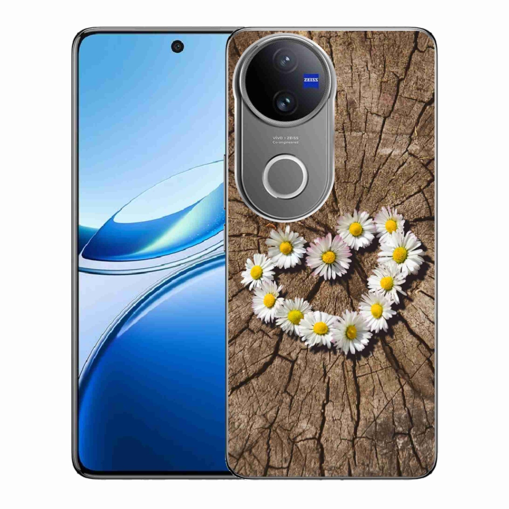 Gelový kryt mmCase na Vivo V50 5G - srdce z kopretin