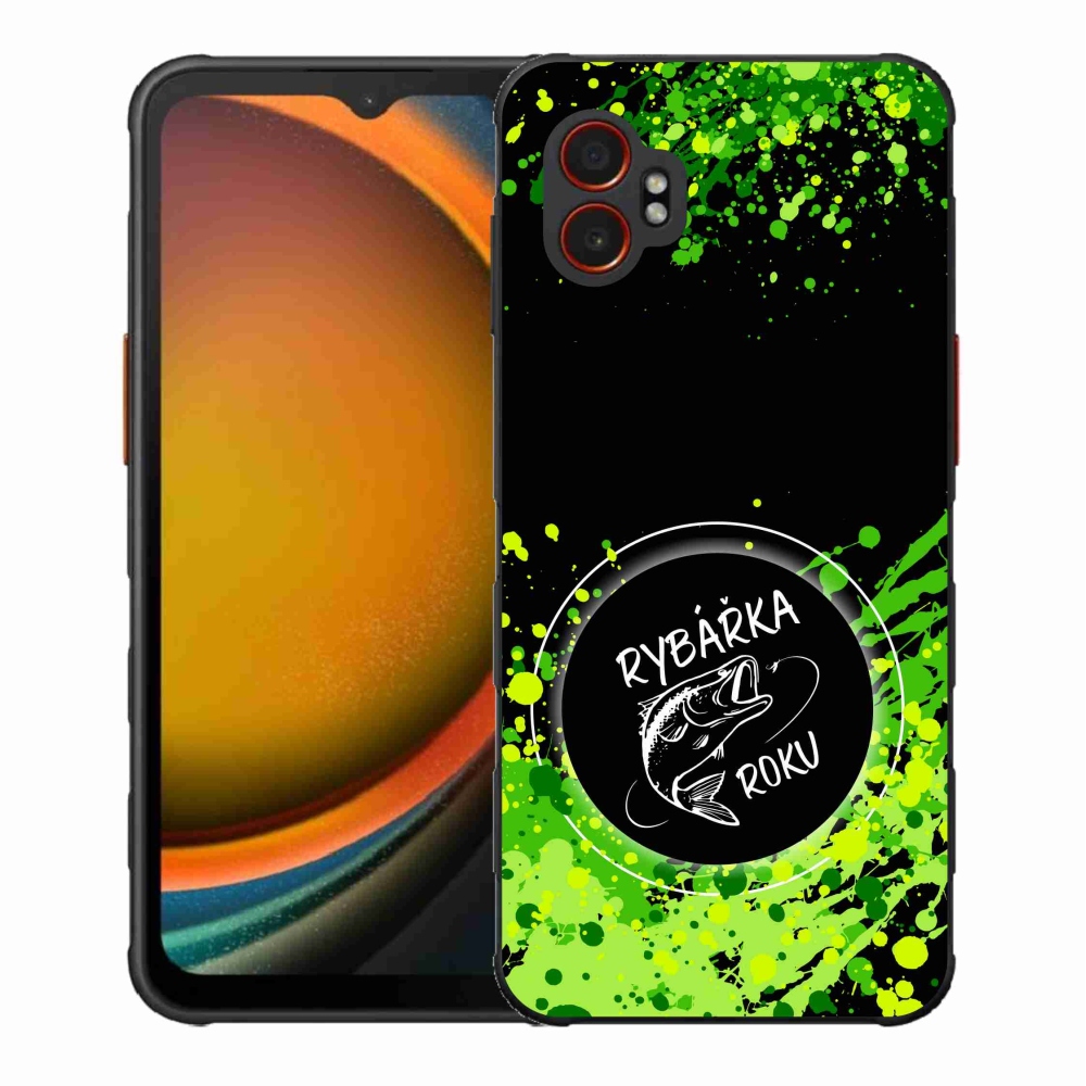 Gelový kryt mmCase na Samsung Galaxy Xcover 7 Pro - rybářka roku černé pozadí