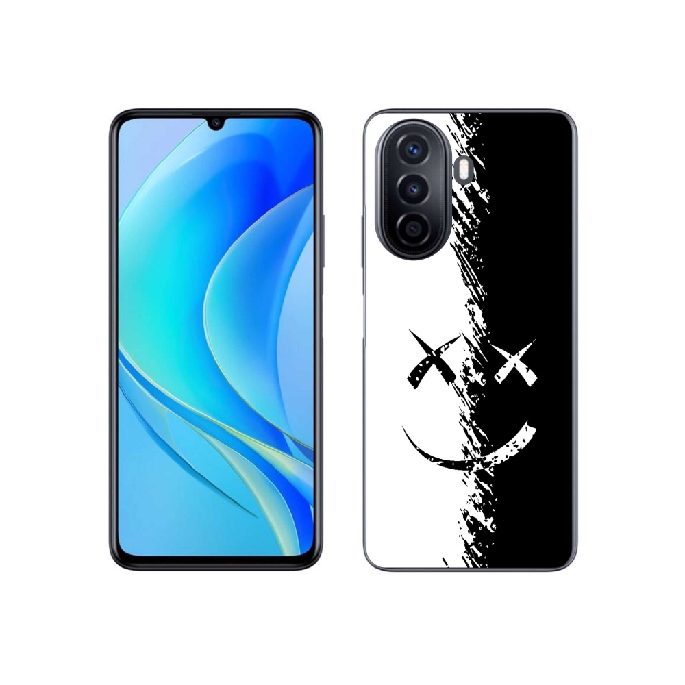 Gelový kryt mmCase na Huawei Nova Y70 - černobílý smajlík