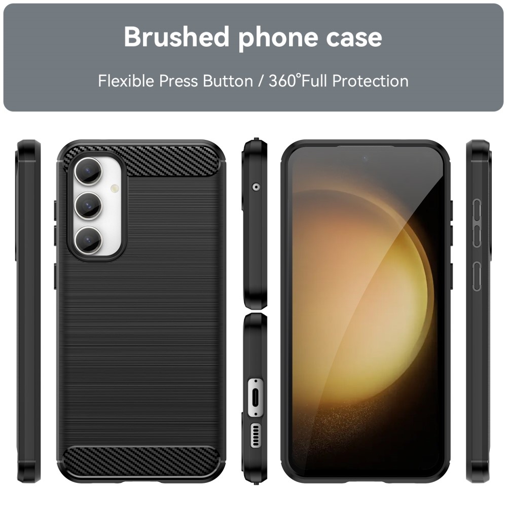 Carbon odolný gelový obal na Samsung Galaxy S23 FE - černý