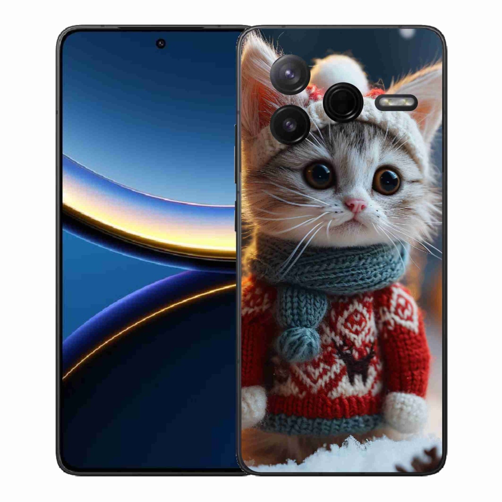 Gelový kryt mmCase na Xiaomi Poco F7 Pro - kotě ve svetru