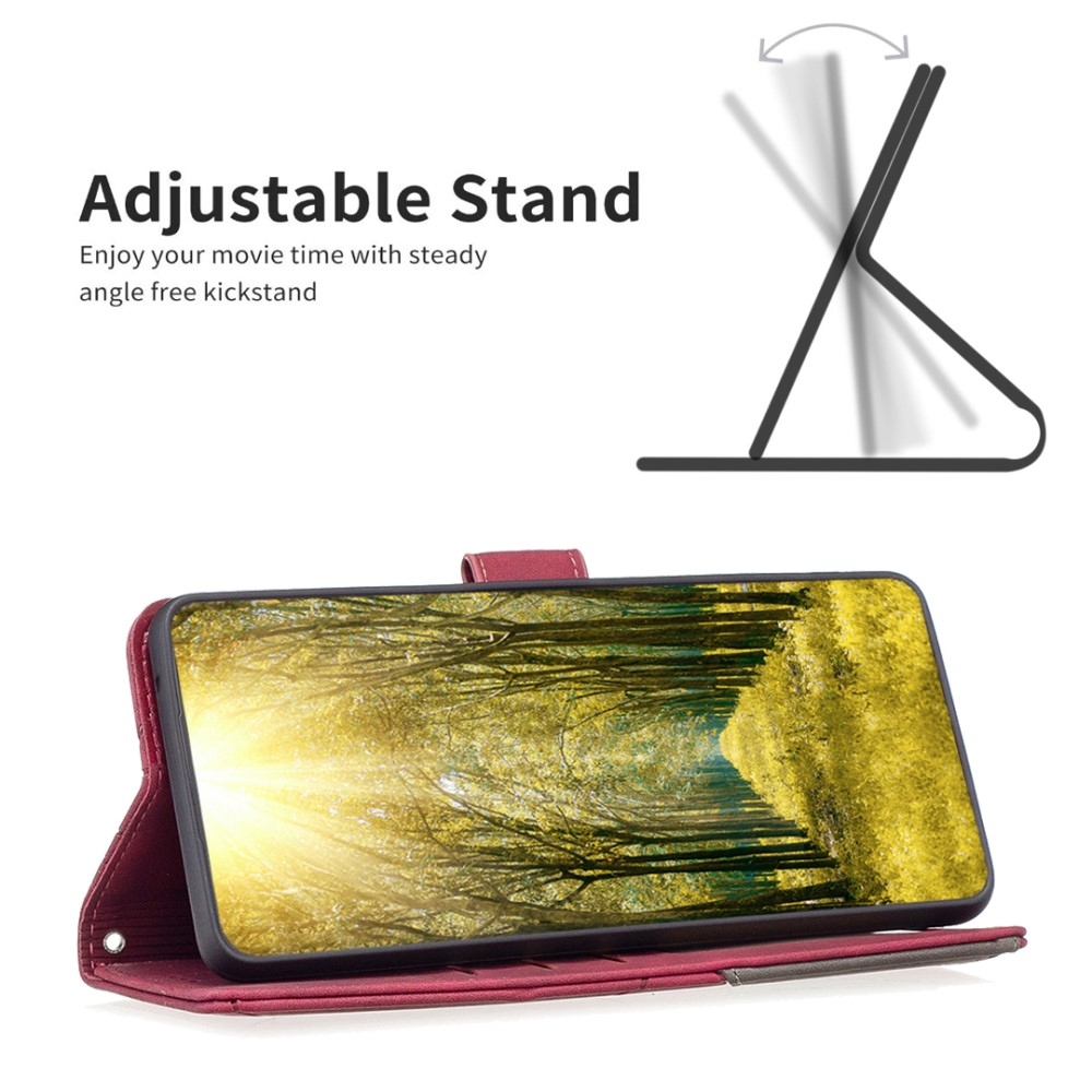 BINFEN knížkové pouzdro na Samsung Galaxy M15 5G - červené