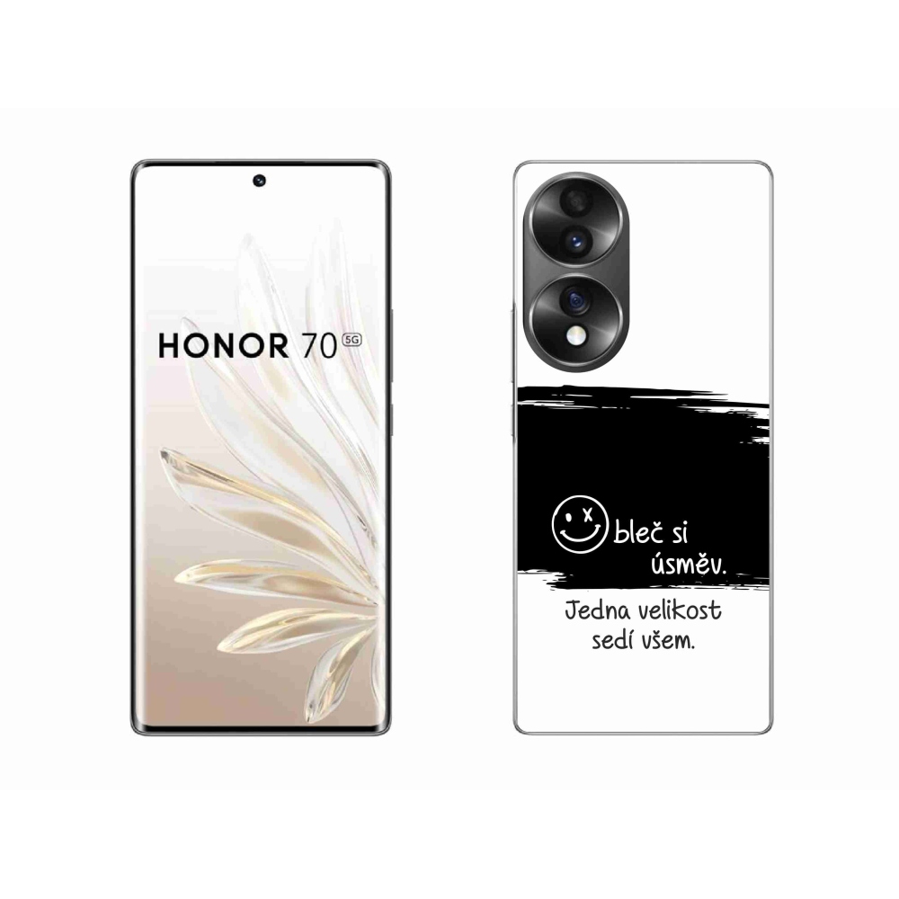 Gelový kryt mmCase na Honor 70 - vtipný text 8 černobílé pozadí