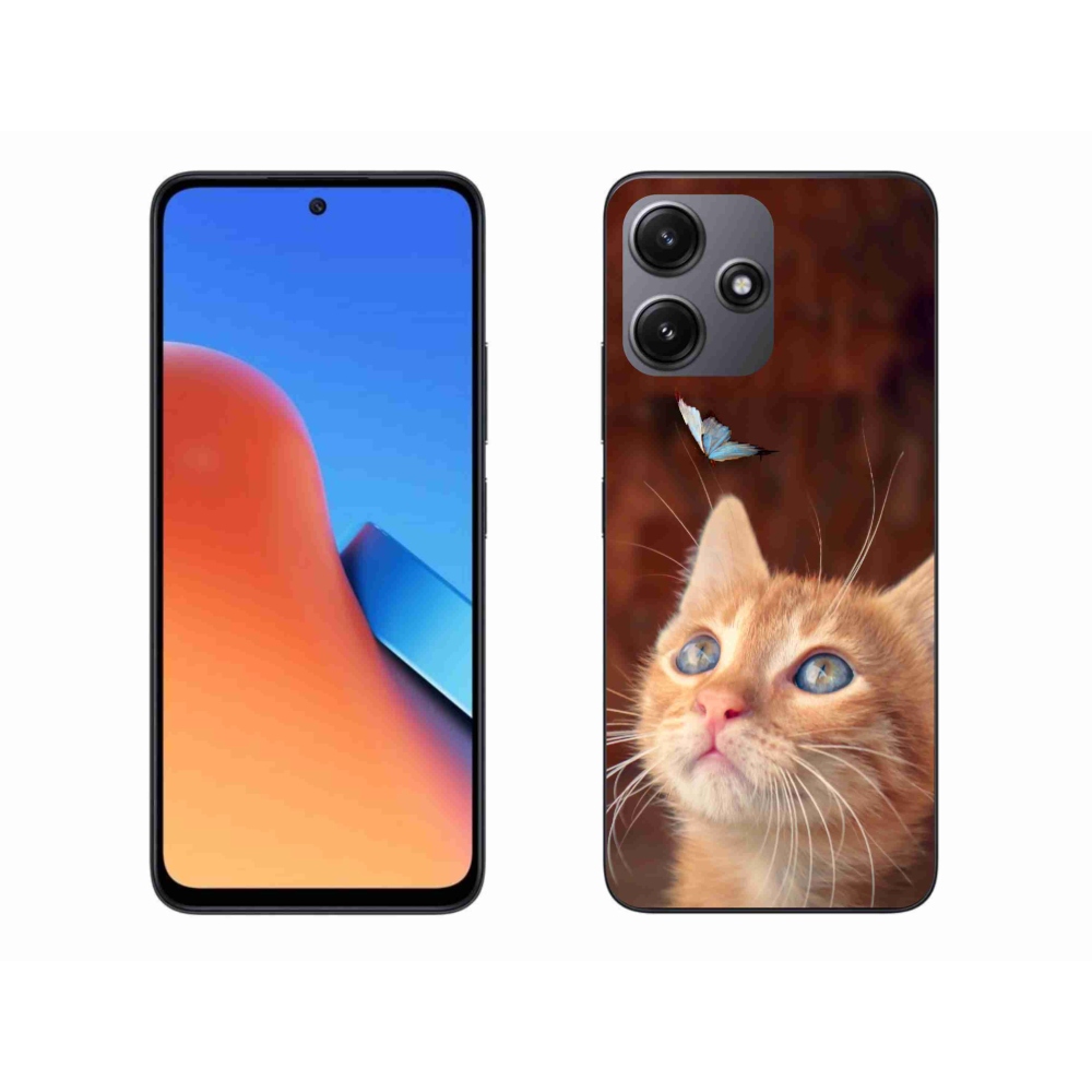 Gelový kryt mmCase na Xiaomi Redmi 12 5G - motýl a kotě