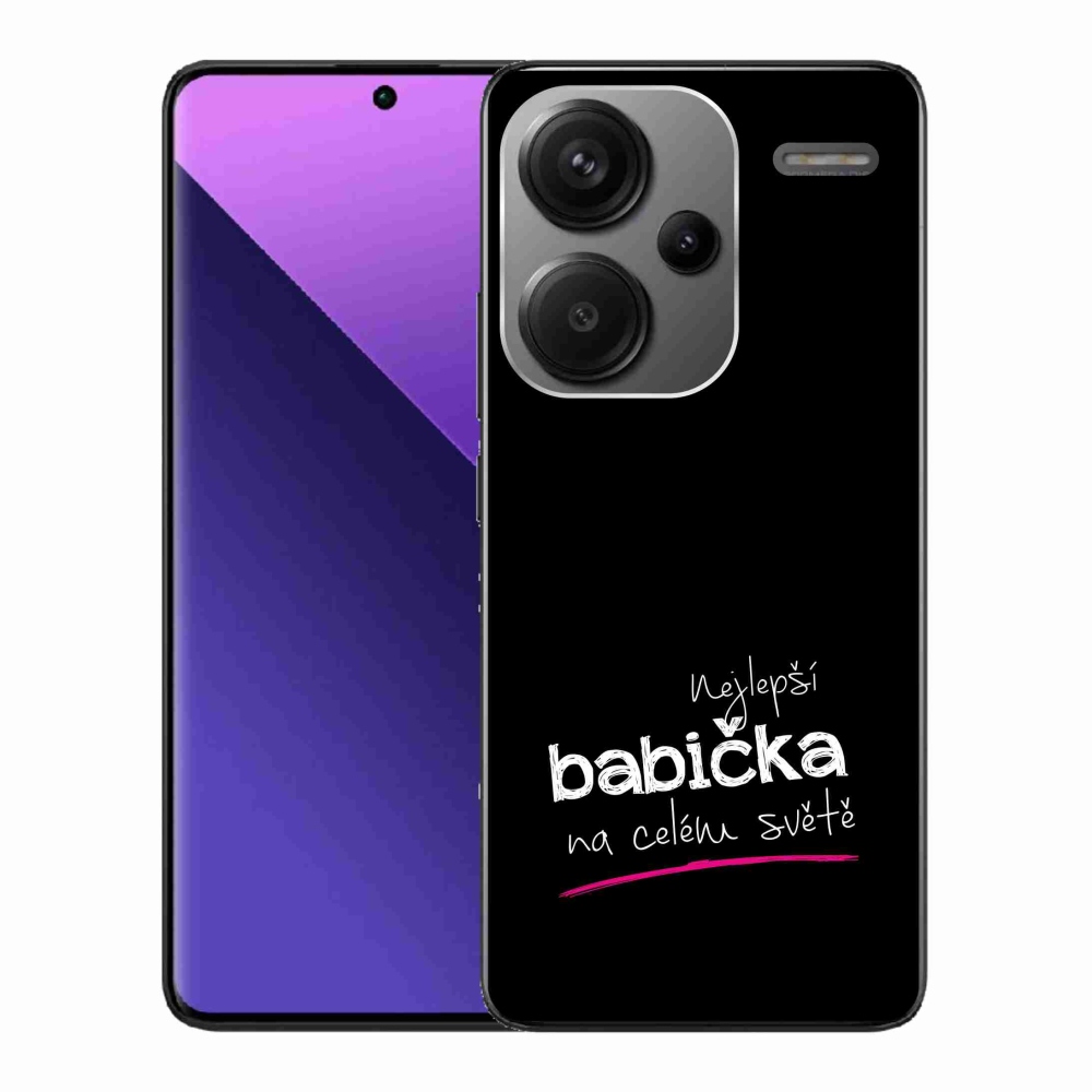 Gelový kryt mmCase na Xiaomi Redmi Note 13 Pro+ 5G - nejlepší babička 4 černé pozadí